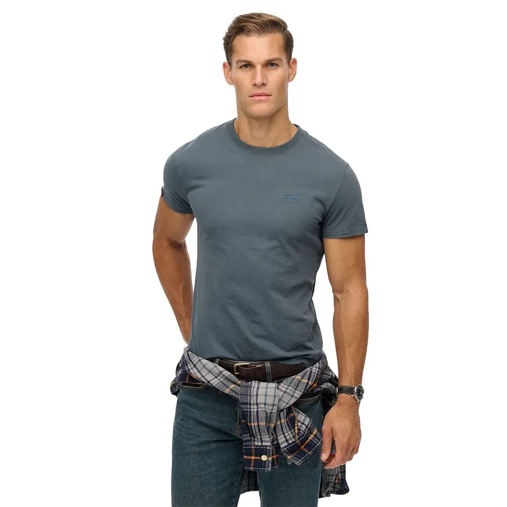Мужская футболка с коротким рукавом Essential Logo Embroidered Superdry, Grey