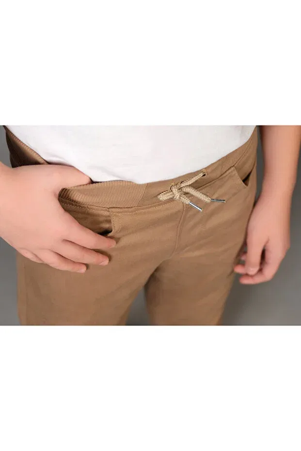 Детские брюки для девочек льняные Vikids, Beige — фото 4