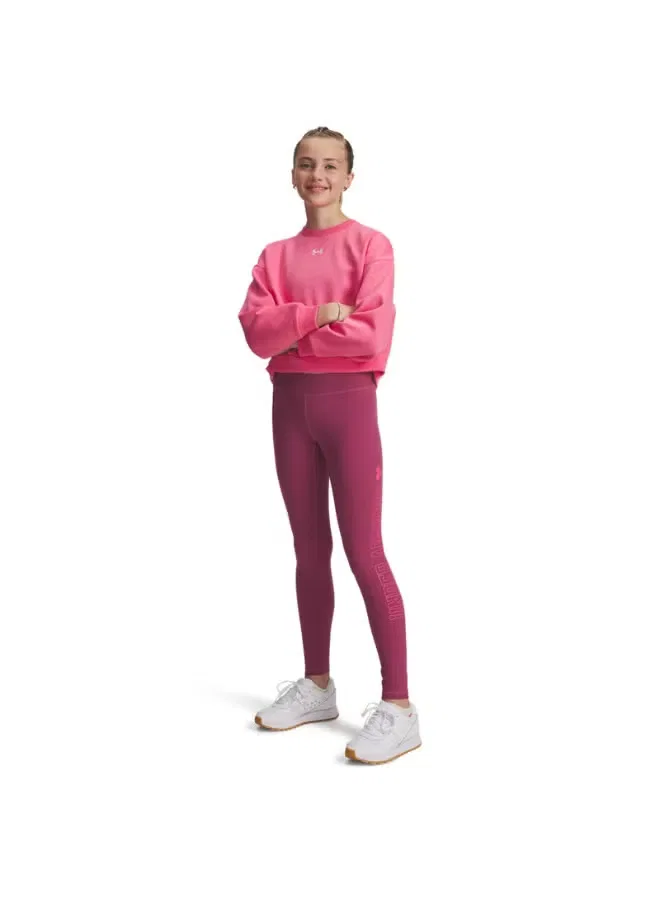 Леггинсы детские с логотипом Under Armour, розовый — фото 3
