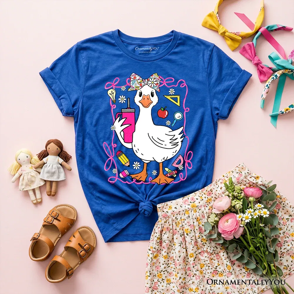 Детская футболка для девочек с принтом Cute Goose OrnamentallyYou, Royal