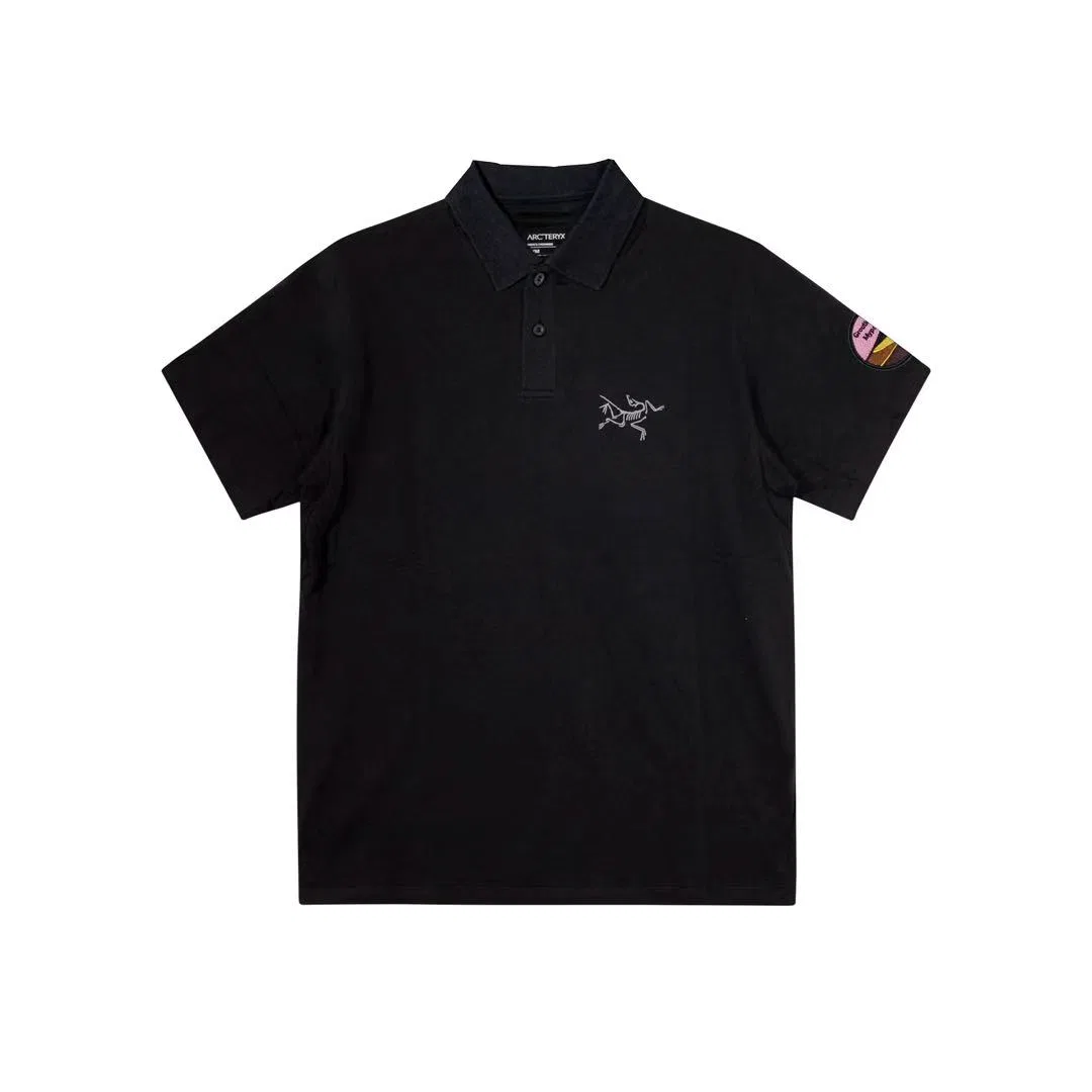 Футболка унисекс с поло-воротником KRAGG Black Arcteryx, Black
