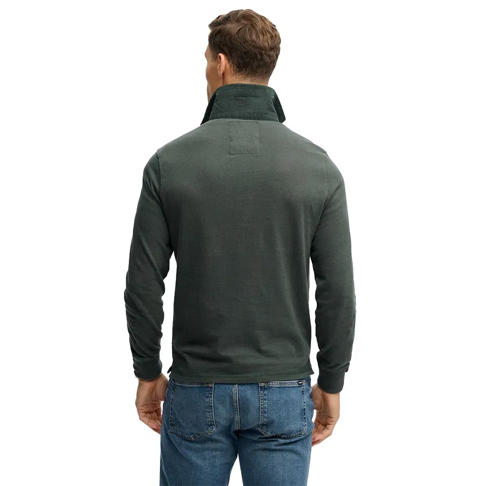 Поло с длинным рукавом Vintage Athletic Rugby Superdry, зеленый — фото 2