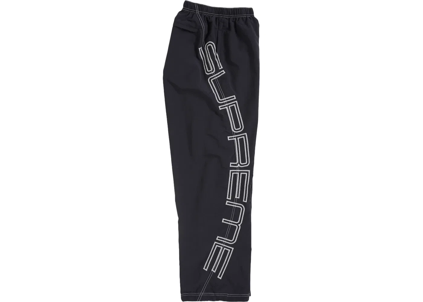 Мужские спортивные штаны с вышивкой Supreme Spellout Embroidered Track Pant Supreme, Black — фото 2