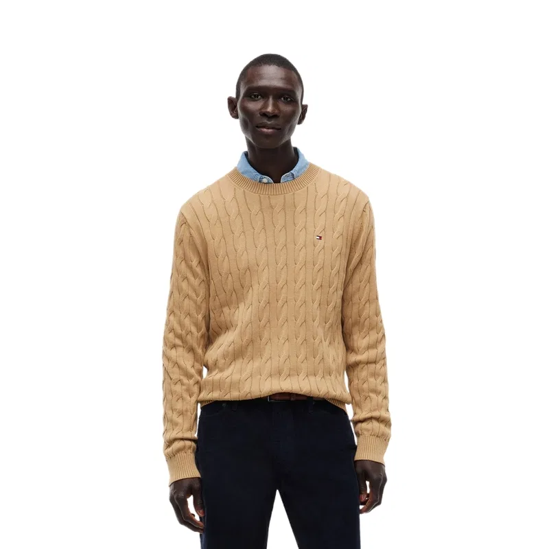 Мужской трикотажный джемпер с круглым вырезом Khaki RBL Tommy Hilfiger