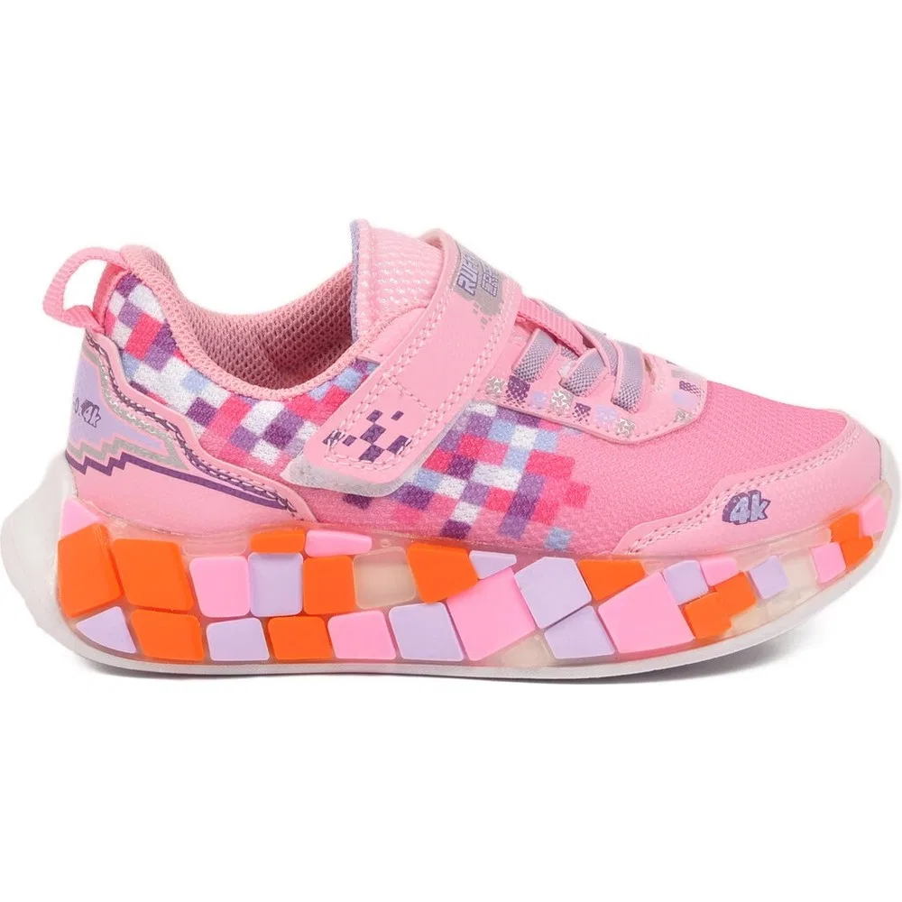Детские спортивные кроссовки для девочек с подсветкой и липучками, Pink White Lilac 1030 P Ruffon — фото 2