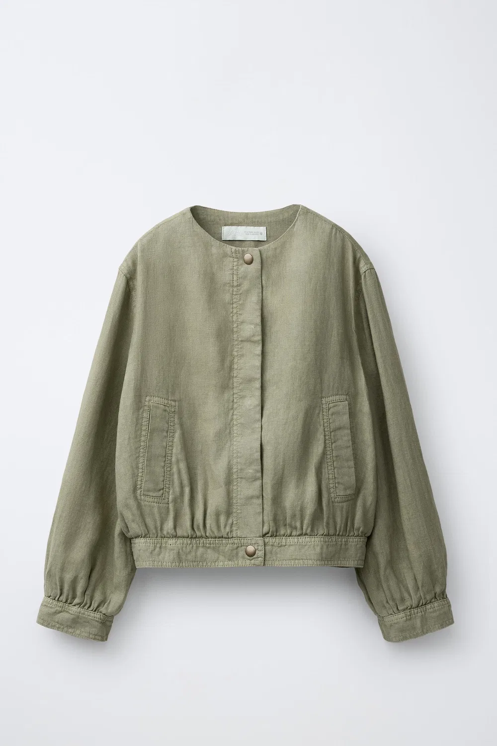 Куртка из 100% льна ZARA, Khaki