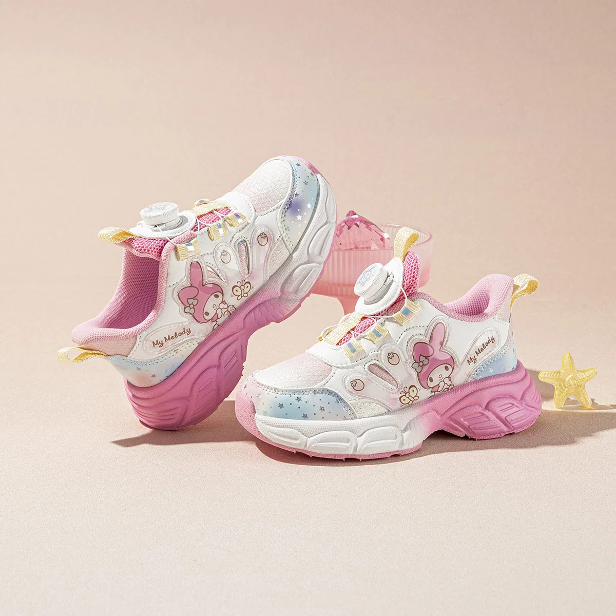 Детские кроссовки для девочек с принтом Sanrio, Fuchsia — фото 4