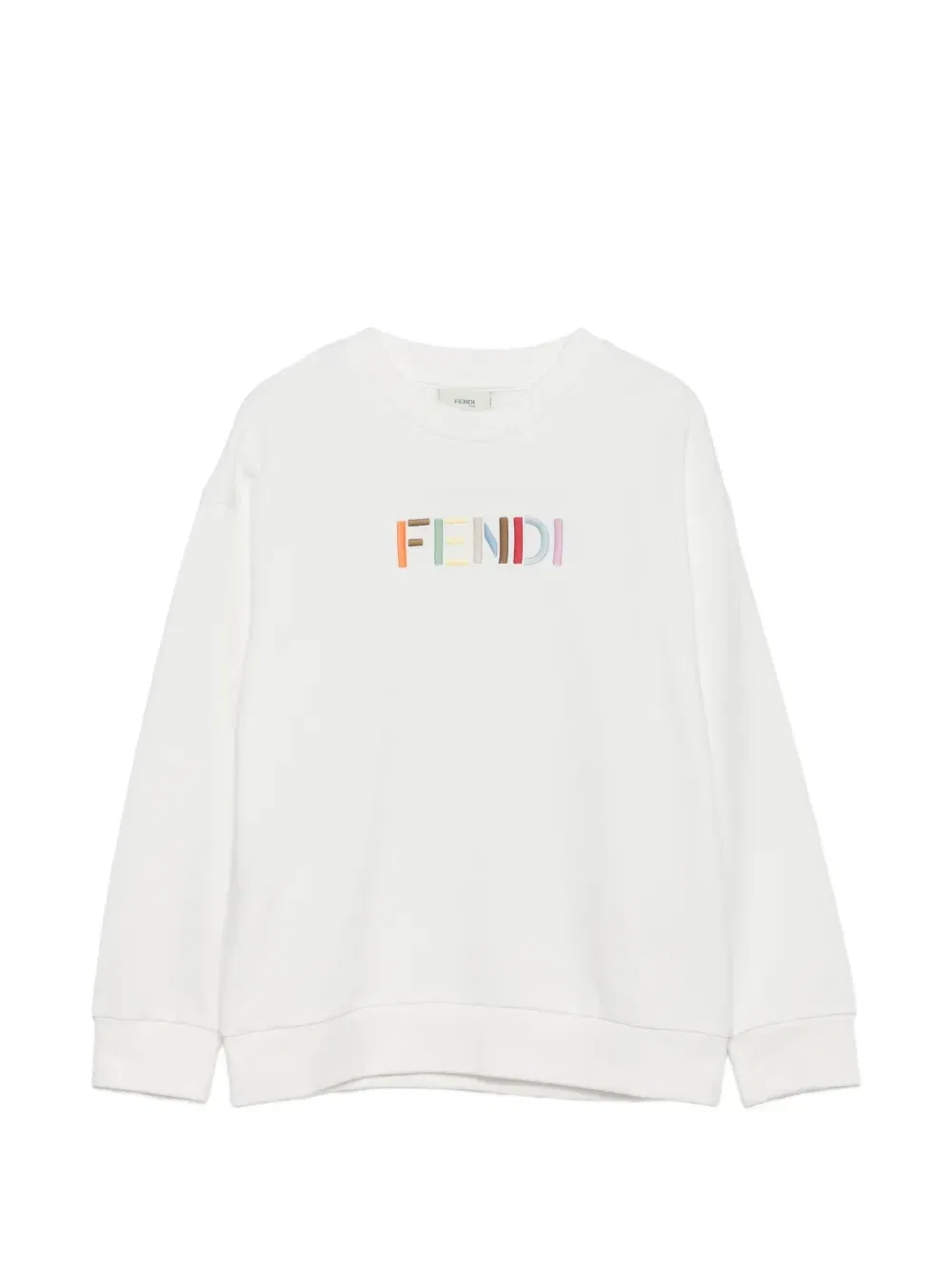 Свитшот с вышитым логотипом Fendi Kids, белый