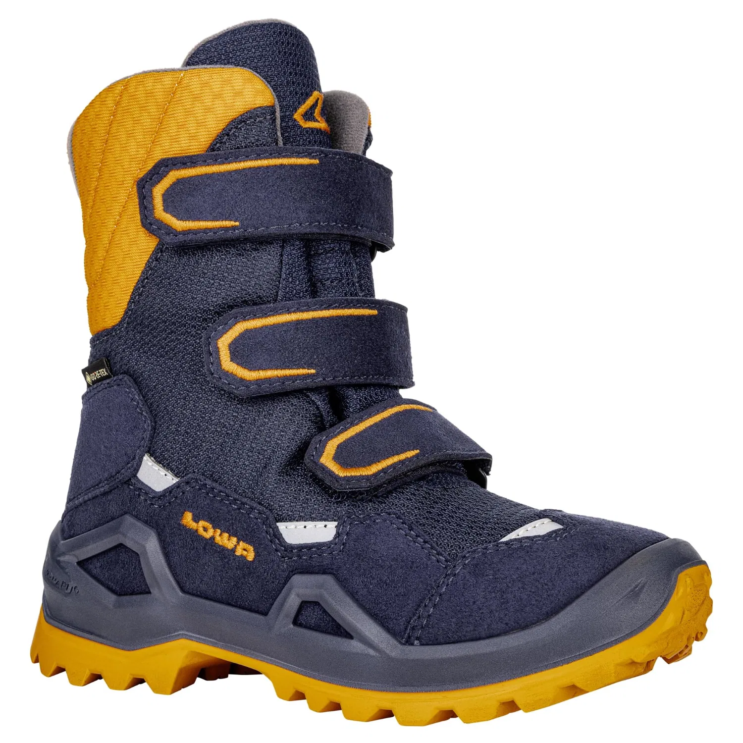 Детские ботинки для мальчиков с мембраной Milo Evo Gtx Hi Jr LOWA, Navy Orange — фото 4