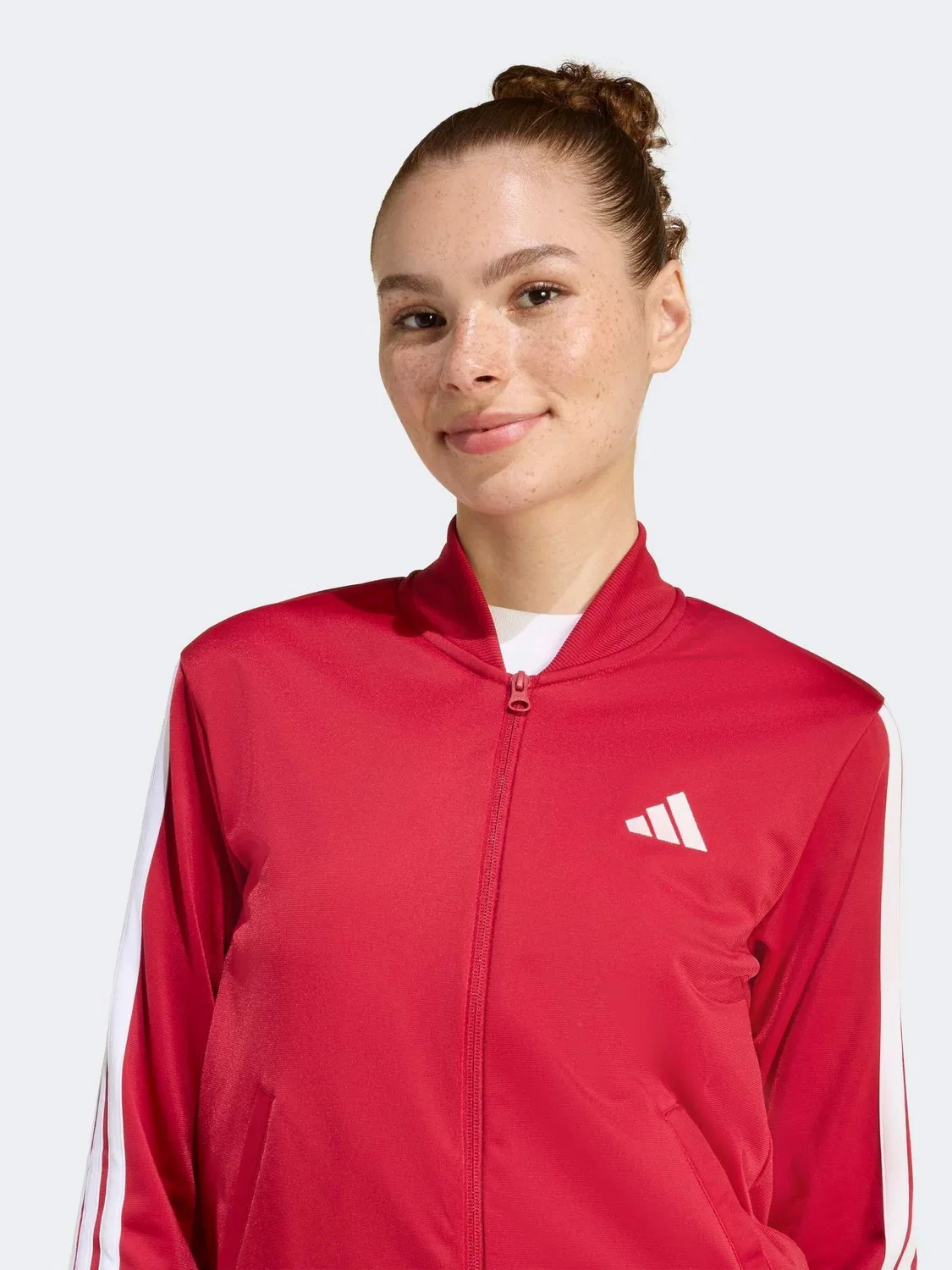 Спортивный костюм, трикотаж, Essentials 3-Stripes adidas, темно-красный — фото 4
