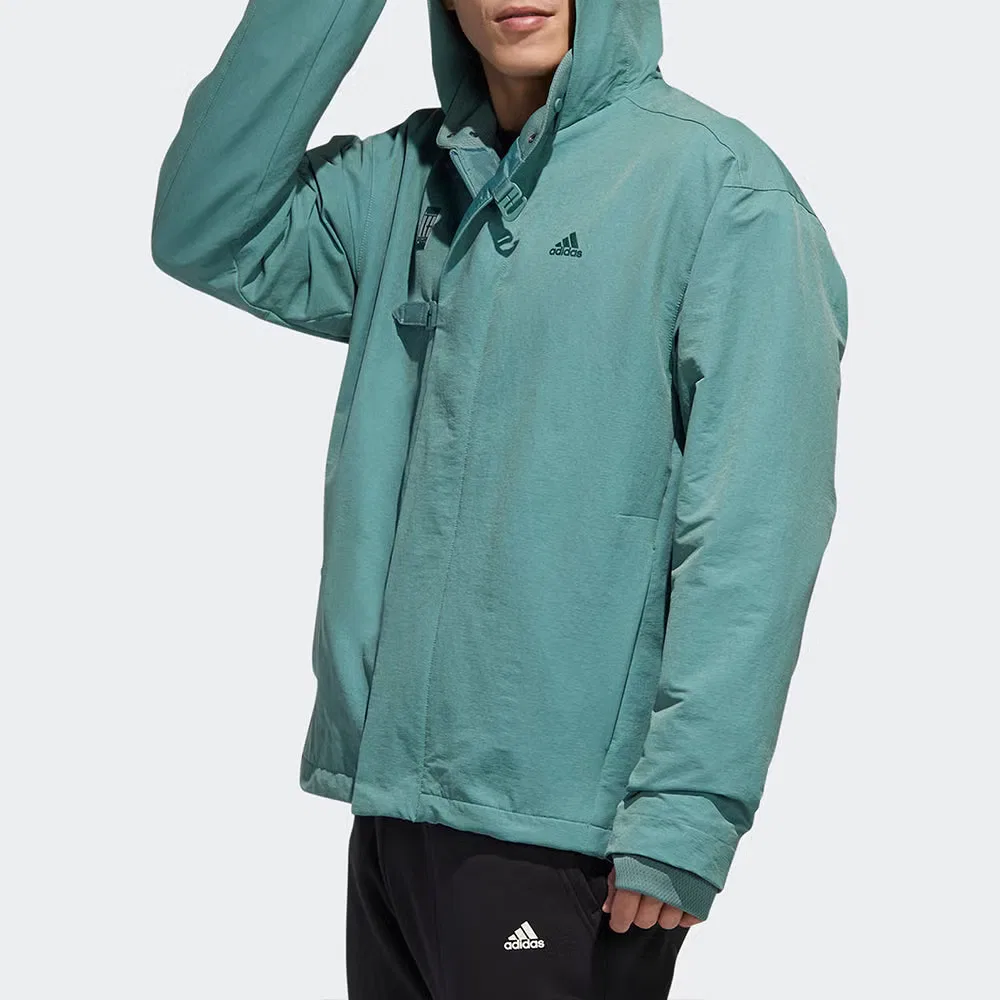 Спортивная куртка с капюшоном мужская Adidas, зеленый — фото 4