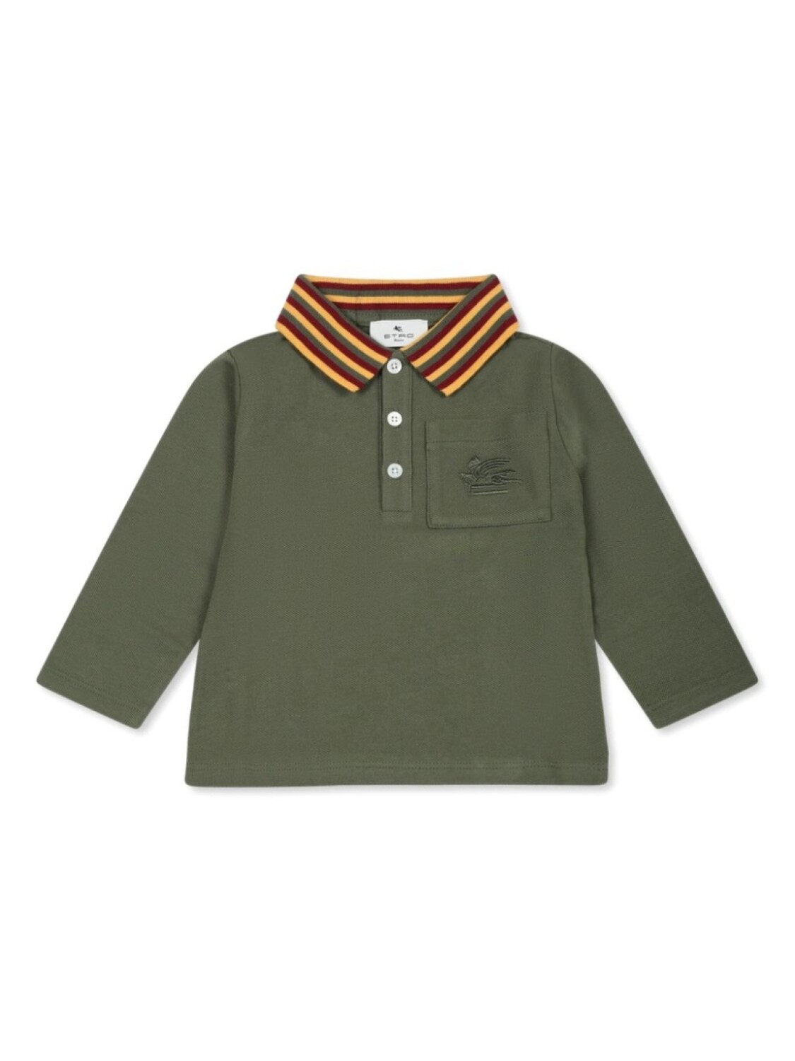

Рубашка поло с вышитым логотипом ETRO KIDS, зеленый