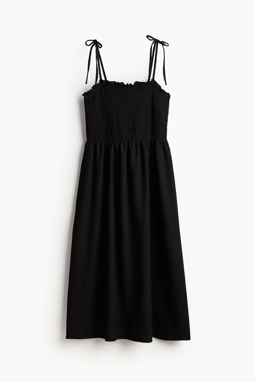 

Платье H&M Tie-shoulder-strap Smocked, черный