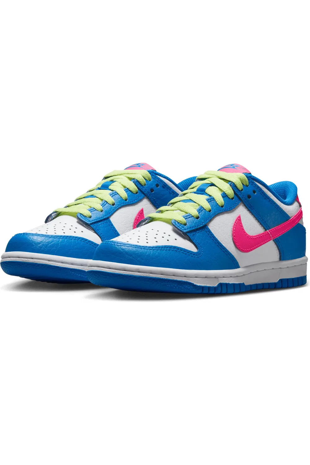 Детские кеды баскетбольные Dunk Low Nike, Blue/White/Light Lemon/Pink