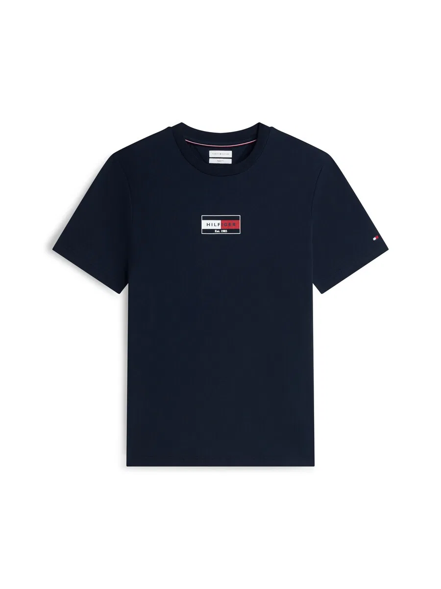Футболка TOMMY HILFIGER BRAND LOVE цвета морской волны