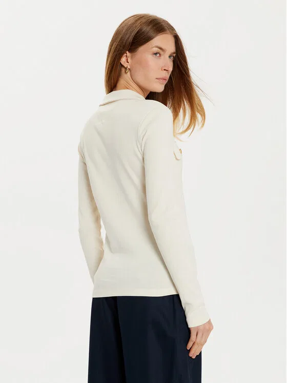 Поло slim fit Tommy Hilfiger, кремовый — фото 3
