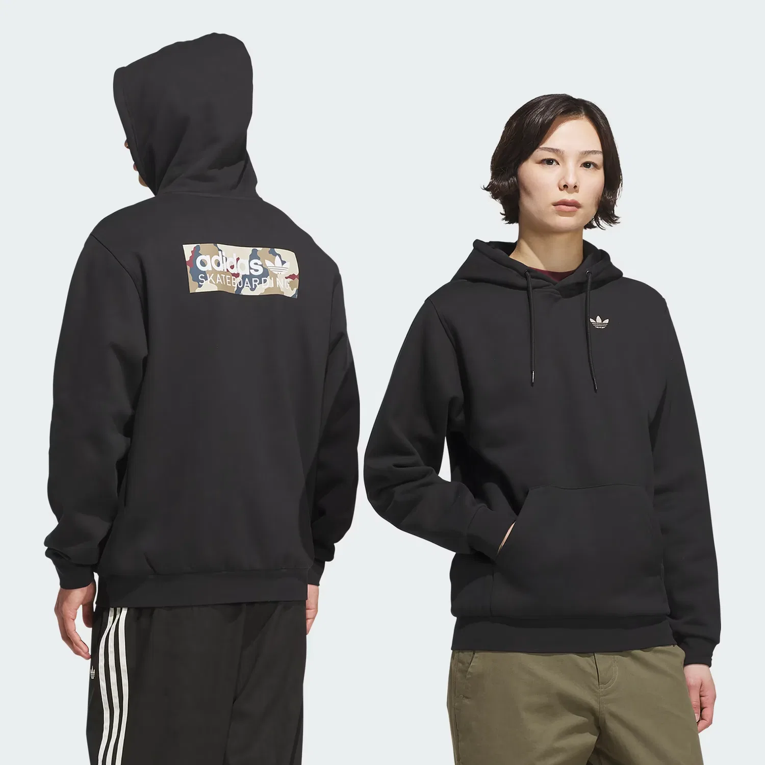 Худи свободного кроя с принтом SKATEBOARDING LOGO Adidas Originals, черный — фото 2