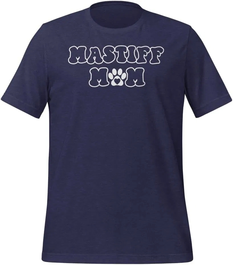 Мужская футболка с принтом Dog Mama Mastiff Mom 3001, Heather Midnight Navy