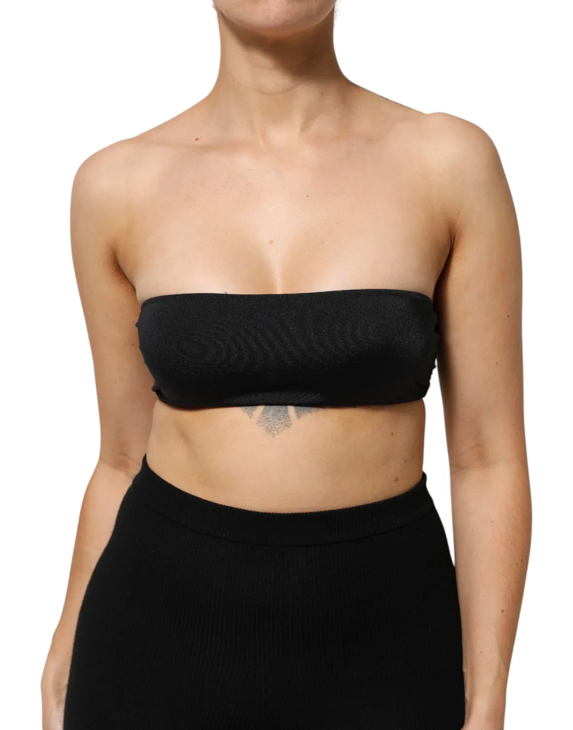 Женский топ бандо без бретелей Bandeau Crop Top Dolce & Gabbana, Black