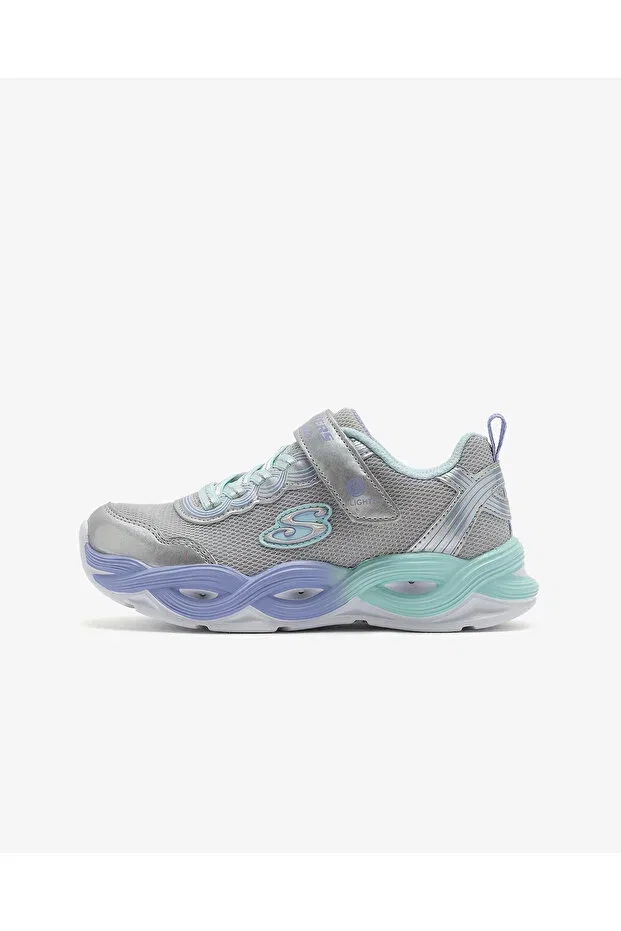 Детские кроссовки для девочек с подсветкой Twisty Glow Skechers, Silver