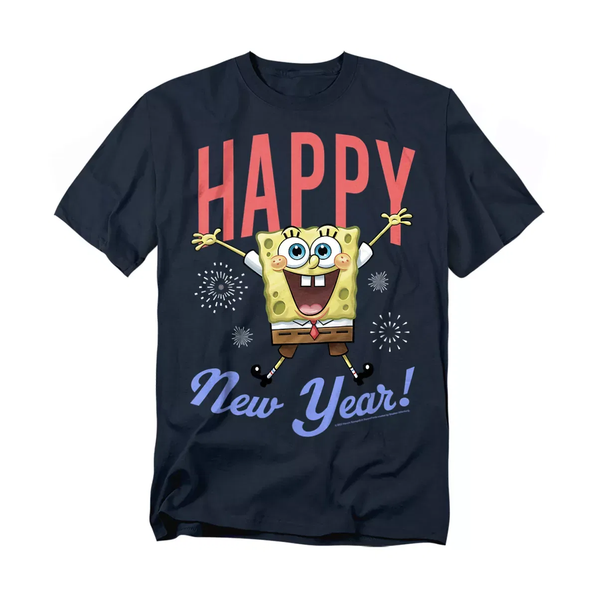 Детское боди с коротким рукавом SpongeBob Happy New Year Celebration, Navy