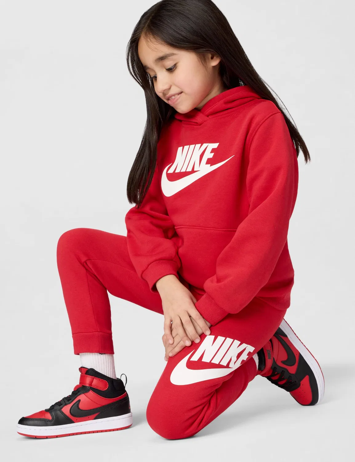Детские кроссовки для мальчиков классические NIKE Court Borough Mid 2 Ps, University Red Black White — фото 2