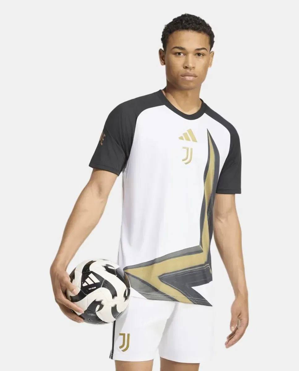 Мужская футболка прематч Juventus FC adidas, Blanco Negro