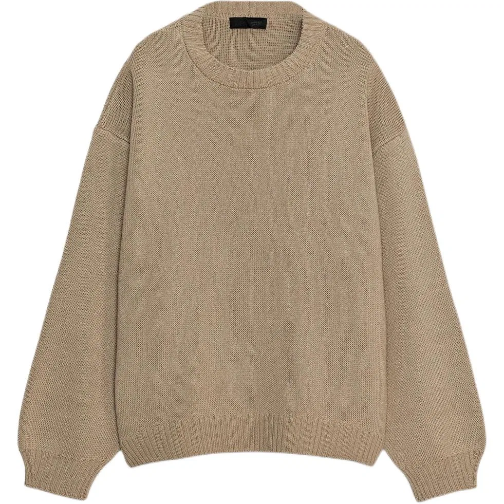 Женский трикотажный свитер с круглым вырезом Light Beige ZARA