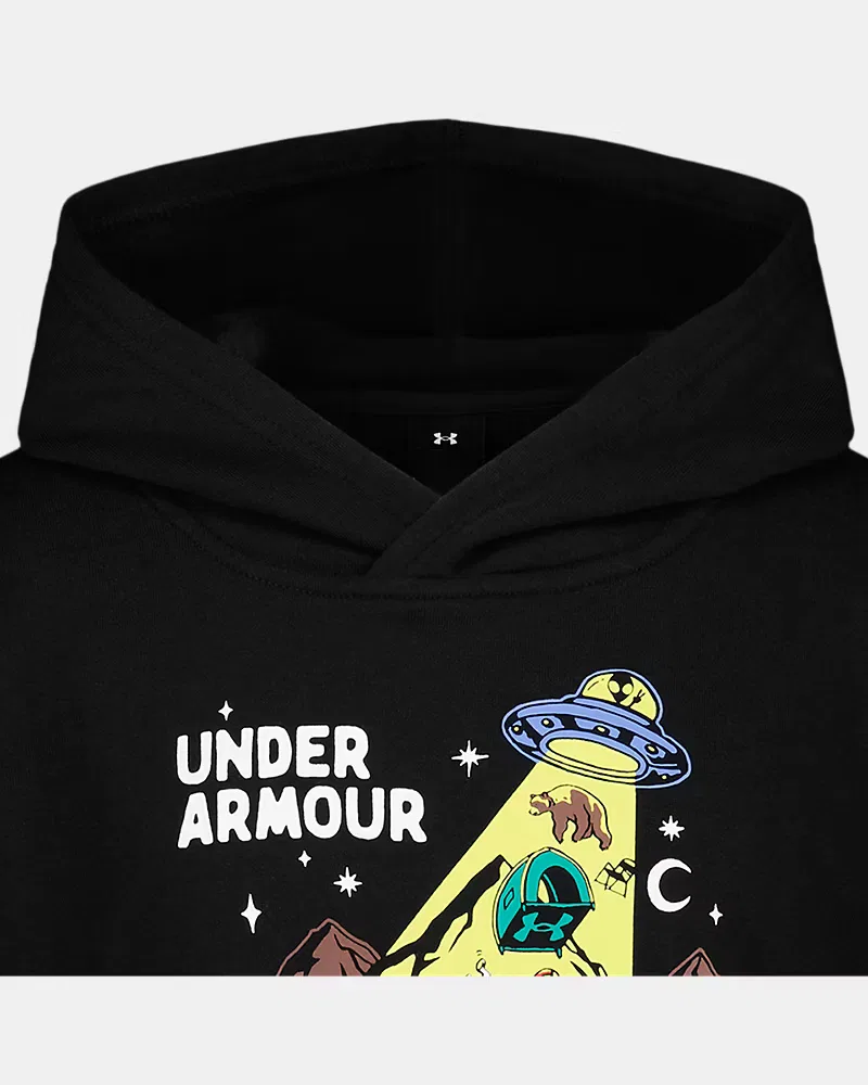 Худи для мальчиков со светящимся принтом UA Camp UFO UnderArmour, Black/White — фото 2