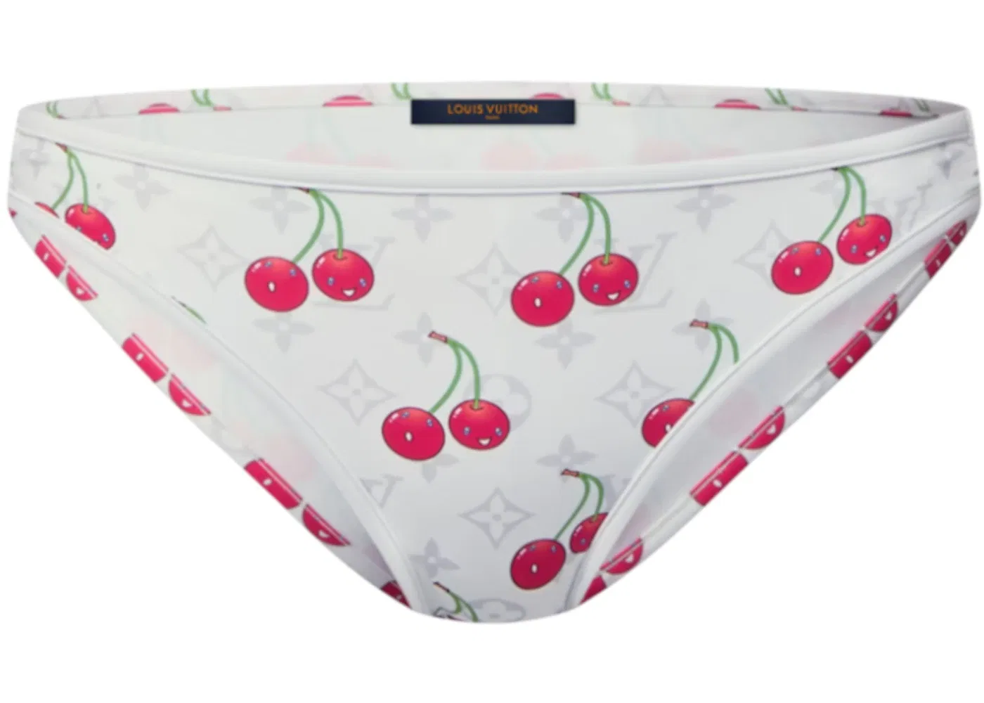 Женские плавки бикини с принтом Cherry Louis Vuitton, White