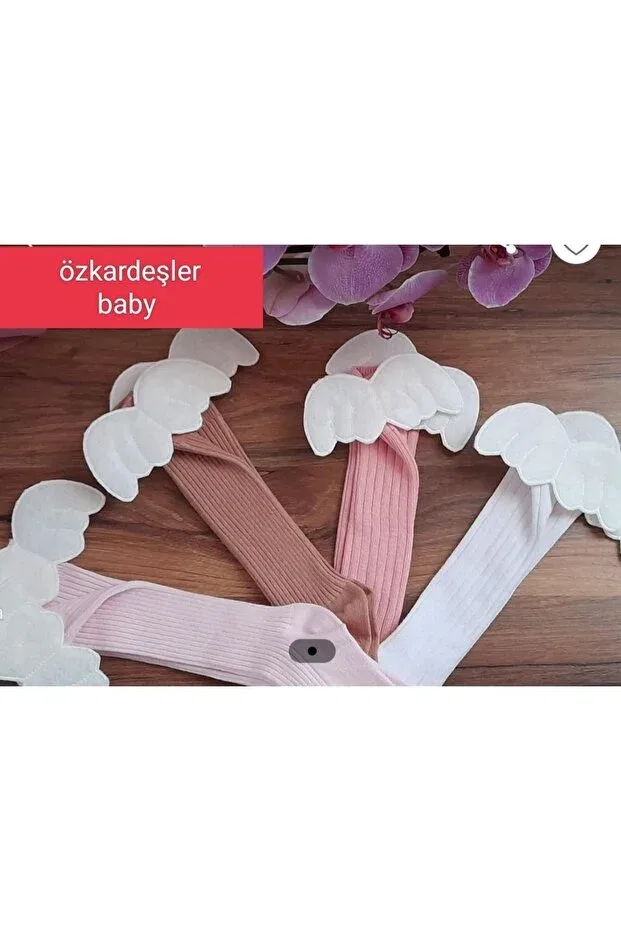Детские гольфы для новорожденных хлопковые Özkardeşler Baby, White Milky Coffee Salmon Ecru