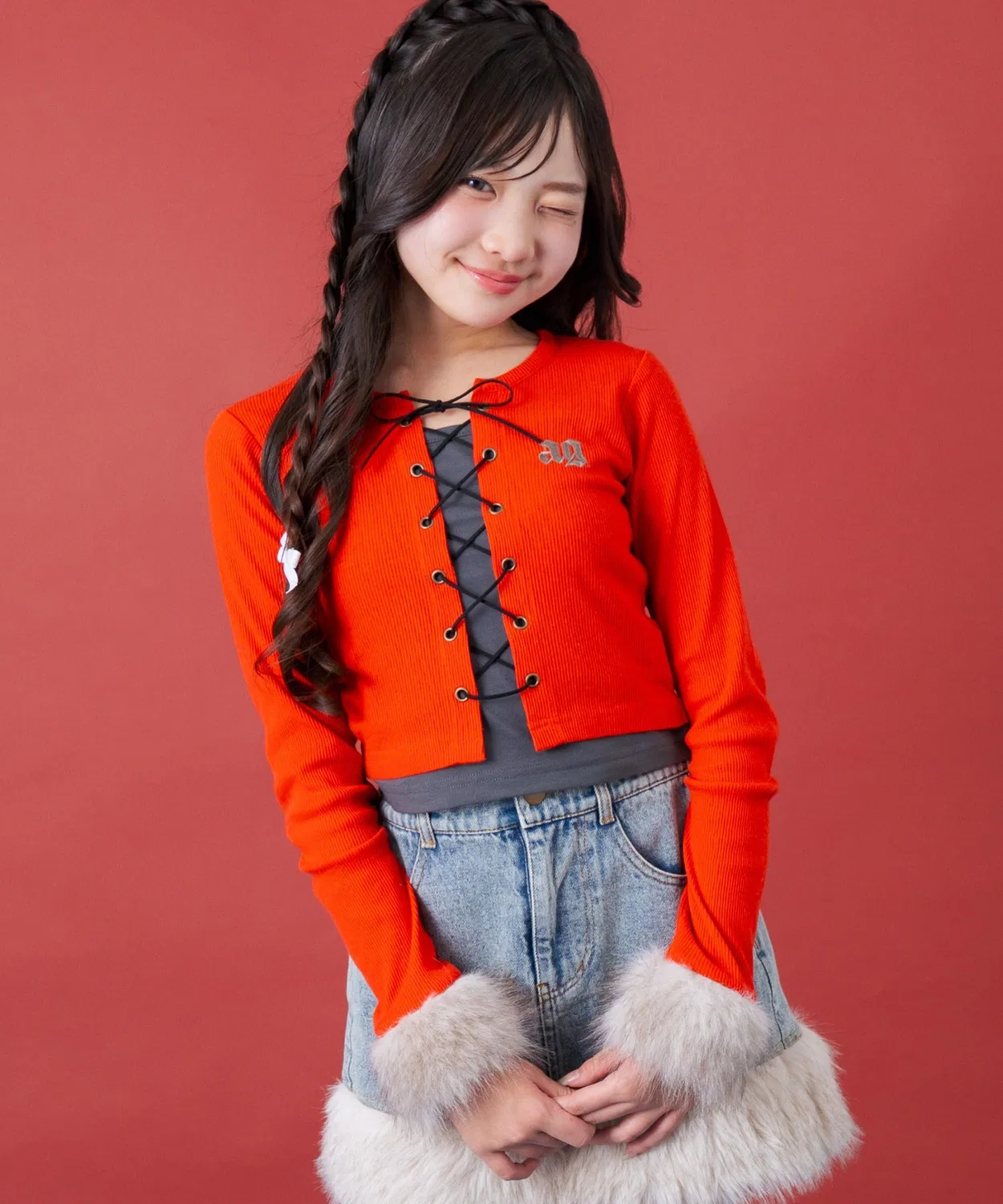 Детский топ с длинным рукавом модель Spindle Layered ANAP GiRL, Red