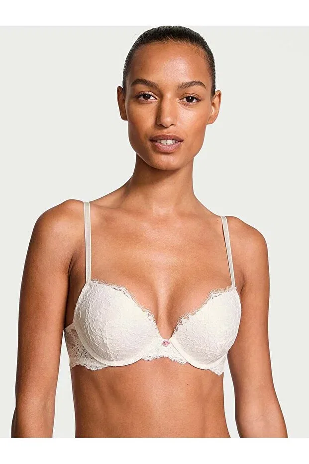 Женский бюстгальтер кружевной с пуш-ап Victoria'S Secret, Coconut White