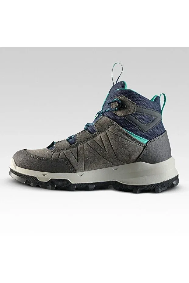 Детские ботинки для девочек водонепроницаемые Quechua, Dark Navy Blue/Dark Turquoise Green Decathlon — фото 2