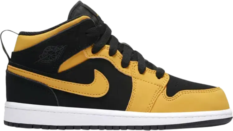 

Кроссовки Air Jordan 1 Mid PS Reverse New Love, золотой, Желтый;черный, Кроссовки Air Jordan 1 Mid PS Reverse New Love, золотой