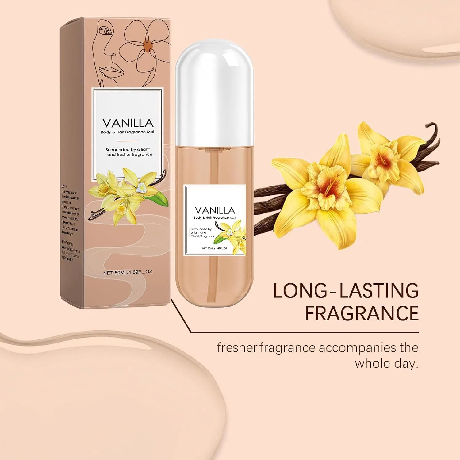 Спрей для тела и волос Vanilla, homomdy, 50 мл — фото 2