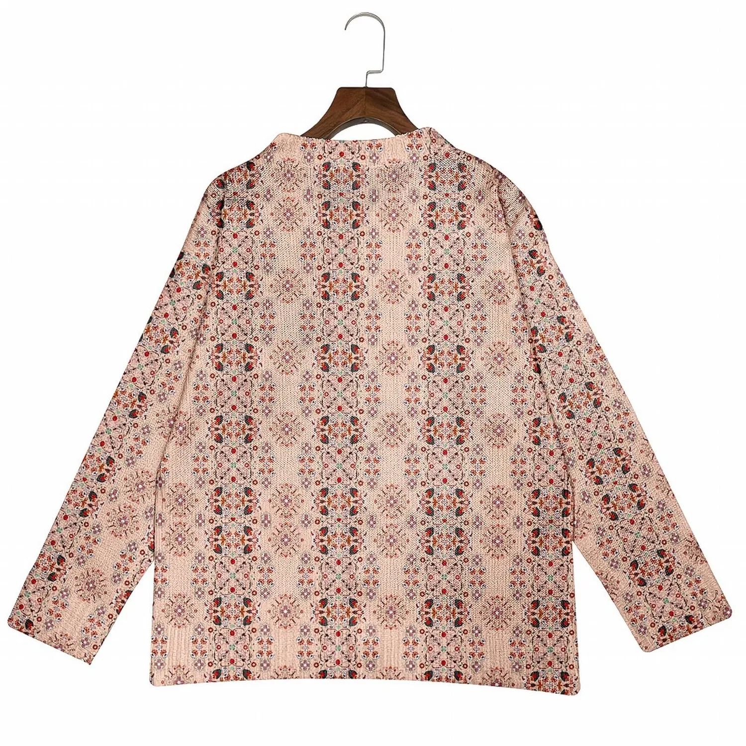 Женский кардиган с принтом Vintage Floral Print, Beige — фото 4