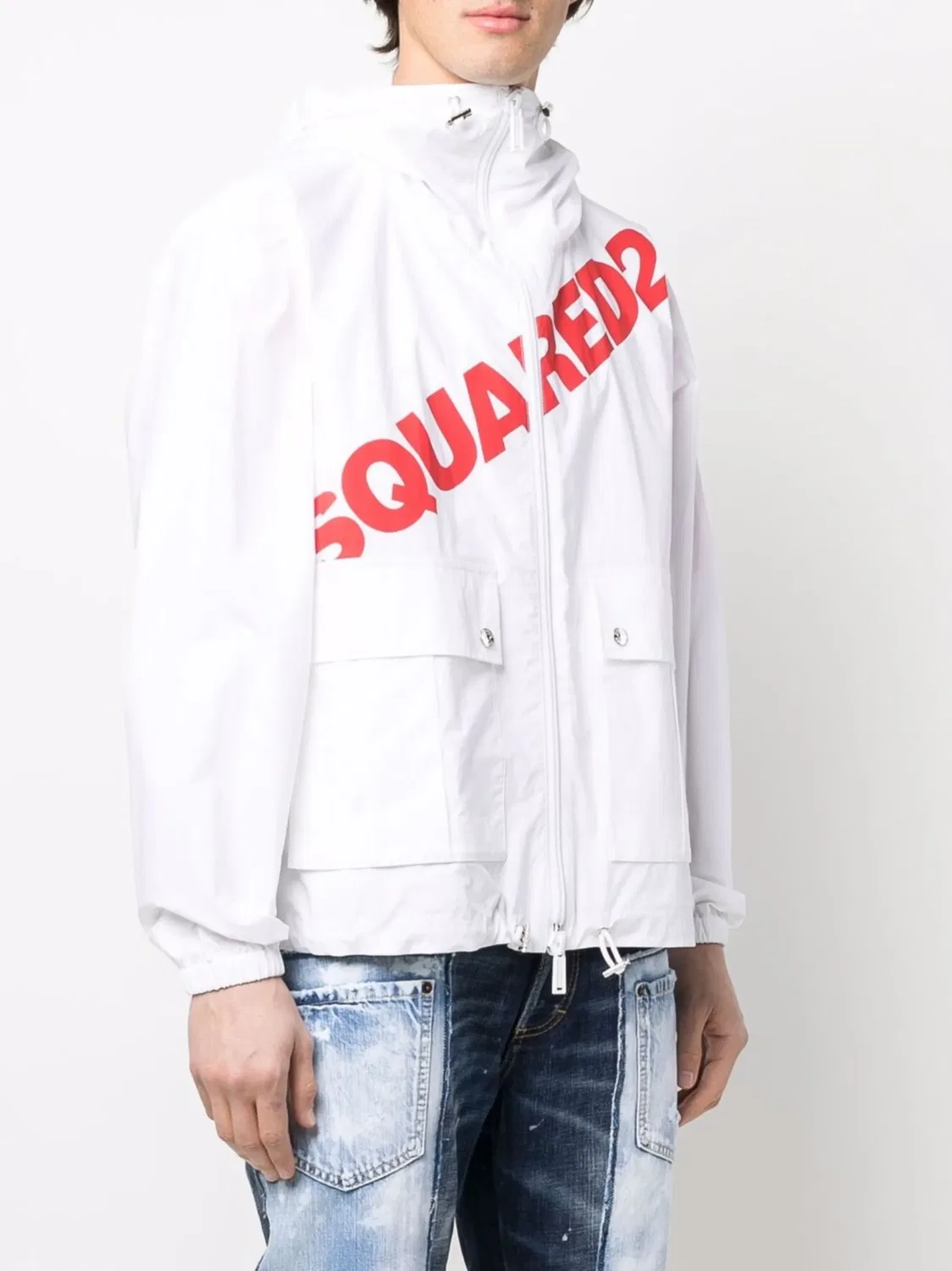 Худи с карманами и логотипом DSQUARED2, белый — фото 3