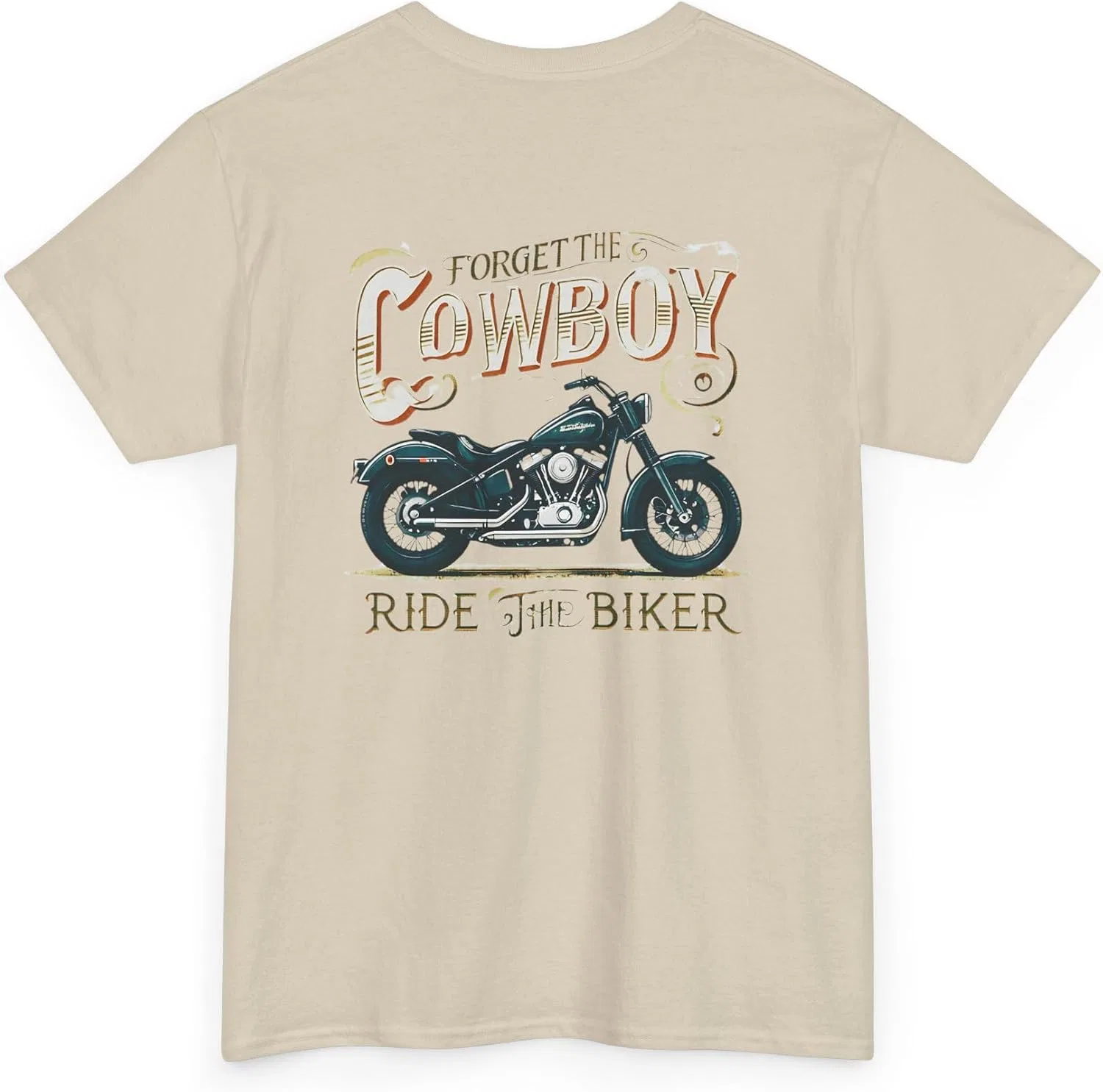 Футболка с принтом Biker Gildan 5000, Sand — фото 4