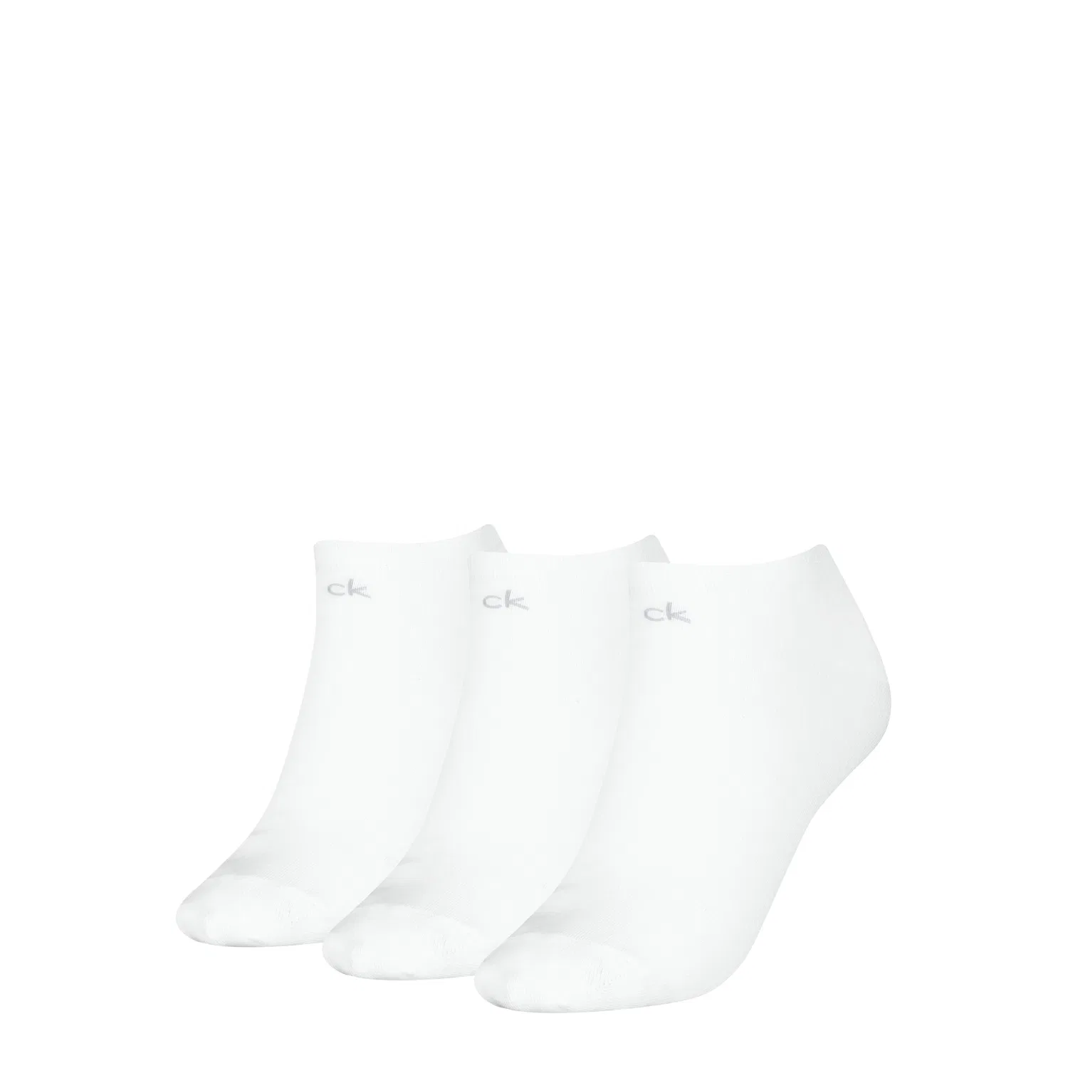 Женские носки-сникеры с узким рифленым манжетом Calvin Klein, White