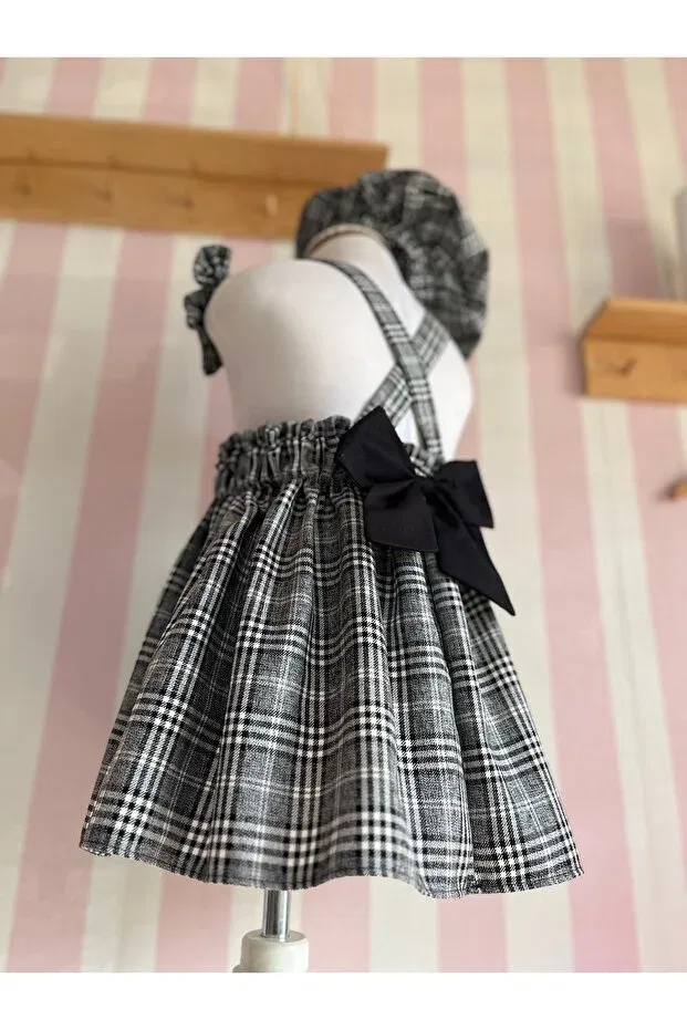 Детский для девочек сарафан-комбинезон с принтом Eylülce Butik, Gri — фото 3