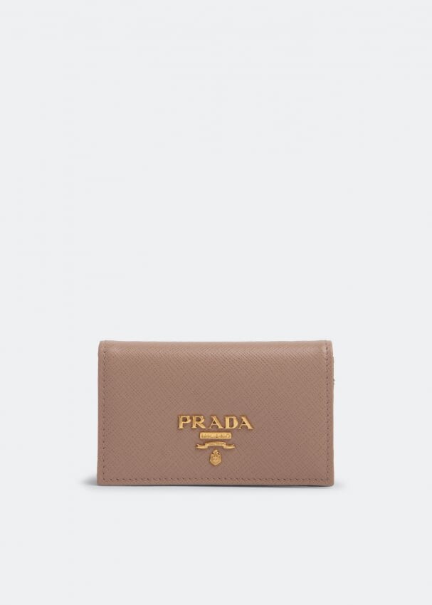 

Картхолдер PRADA Leather card holder, розовый