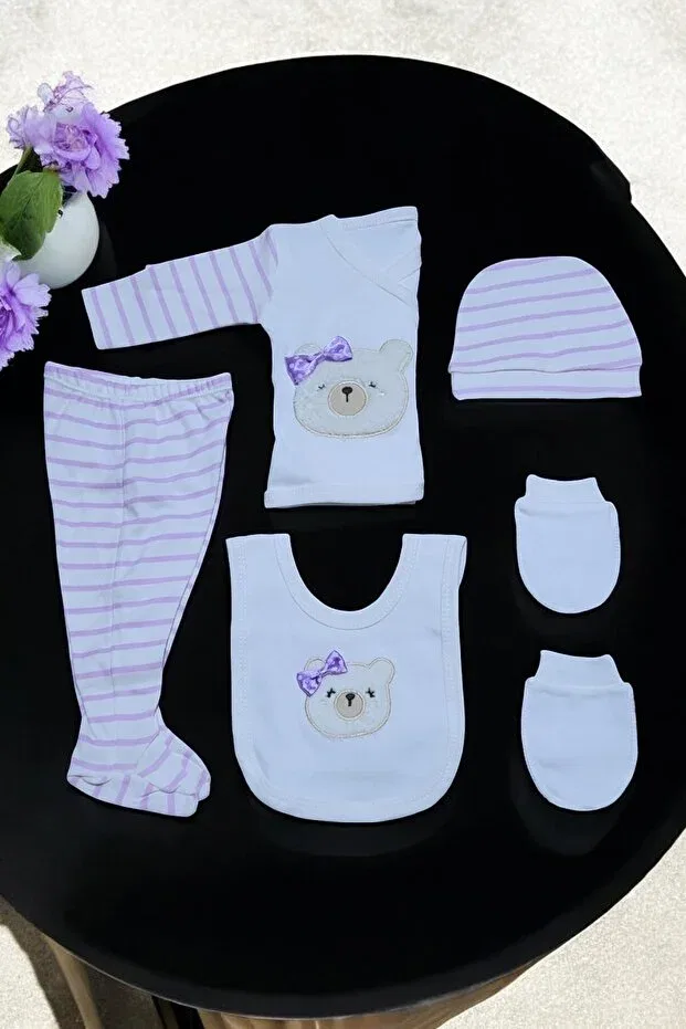 Детский комплект одежды для новорожденных с вышивкой Lui Baby, Purple