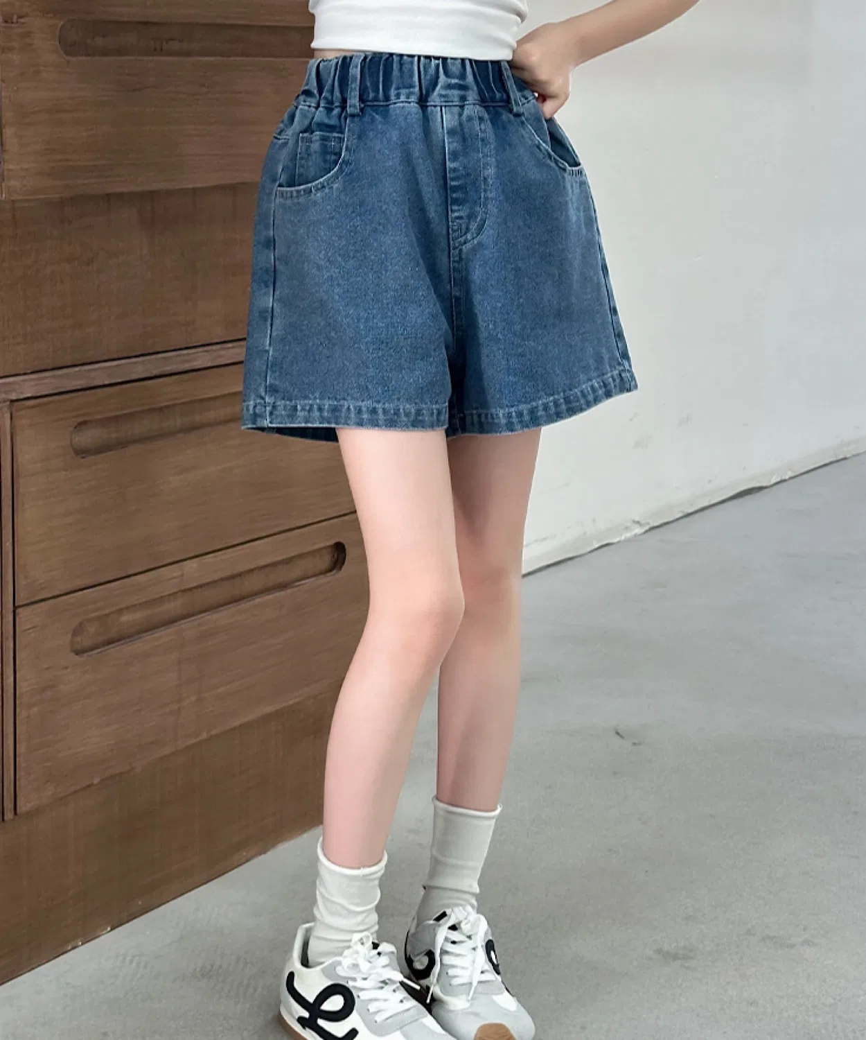 Детские джинсовые шорты с бантом lulunoix CERCA, Blue — фото 4