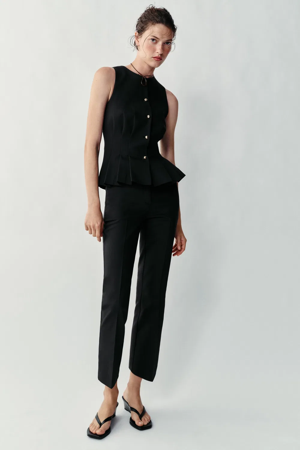 Причесанный жилет ZARA, Black