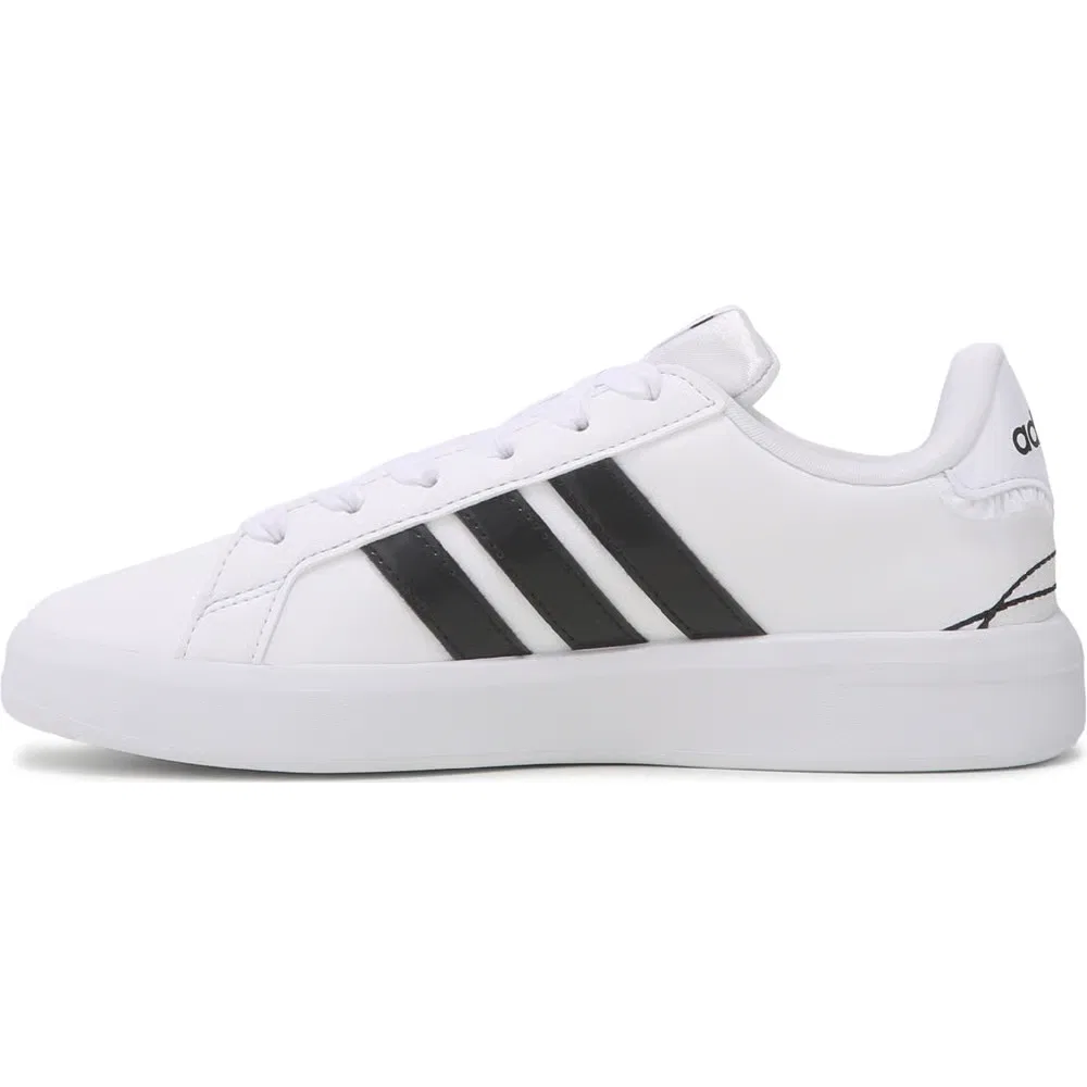 Детские кроссовки Grand Court 3.0 на шнуровке Adidas, White — фото 3