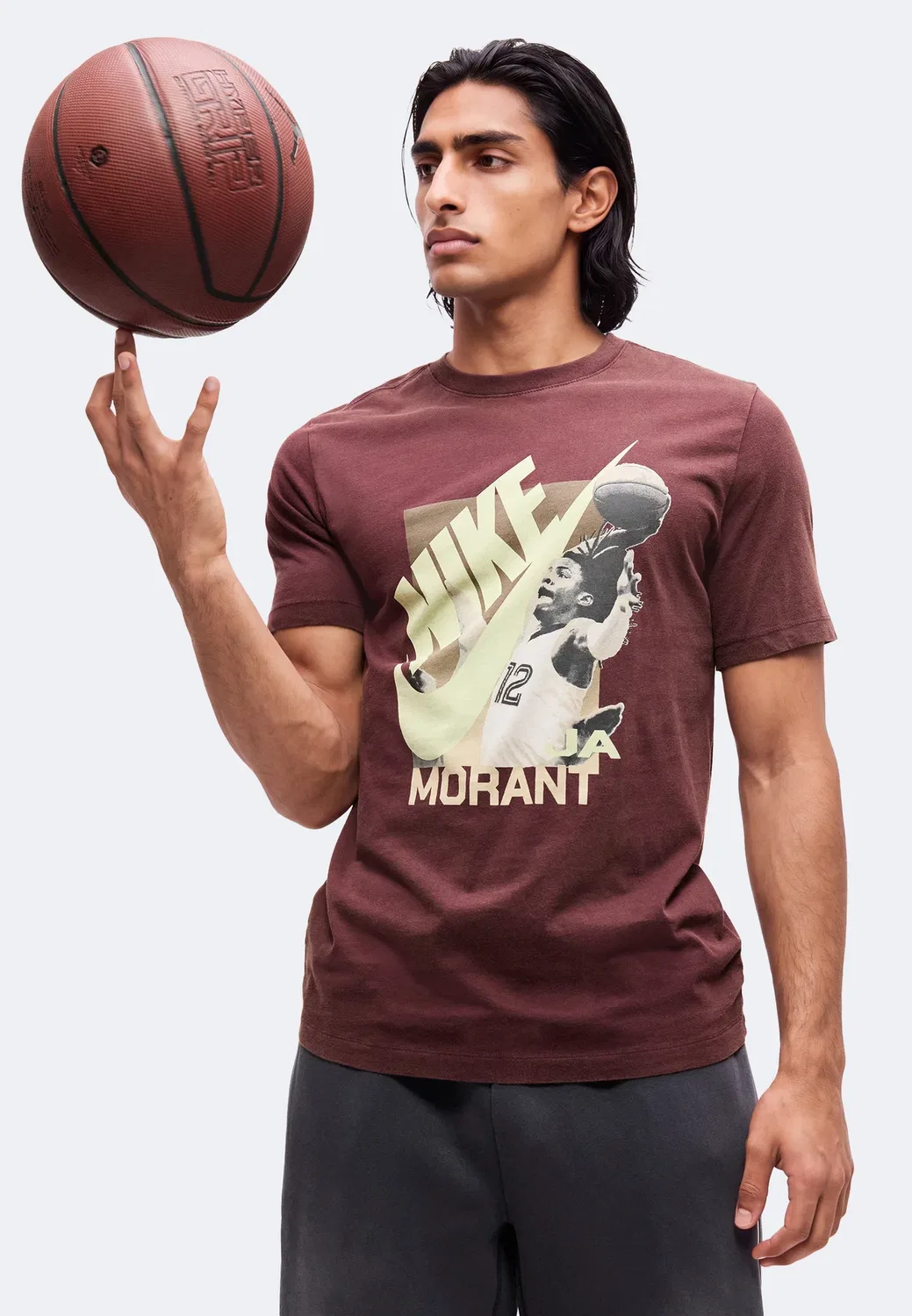 Футболка Jm tee asbury vault - с принтом Nike Performance, Burgundy Crush — фото 4