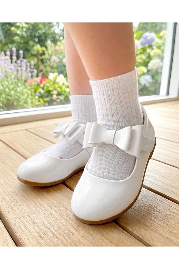 Детские балетки для девочек с ортопедической стелькой Surpie Shoes, White