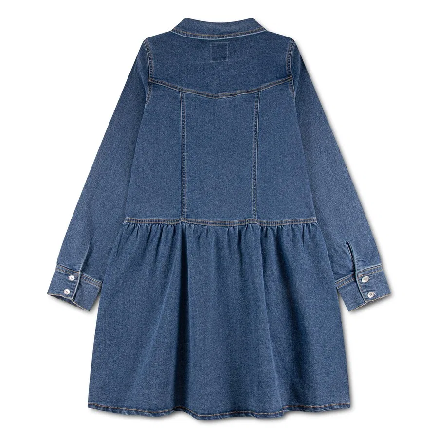 Детское платье Levi's Kids синего цвета — фото 2