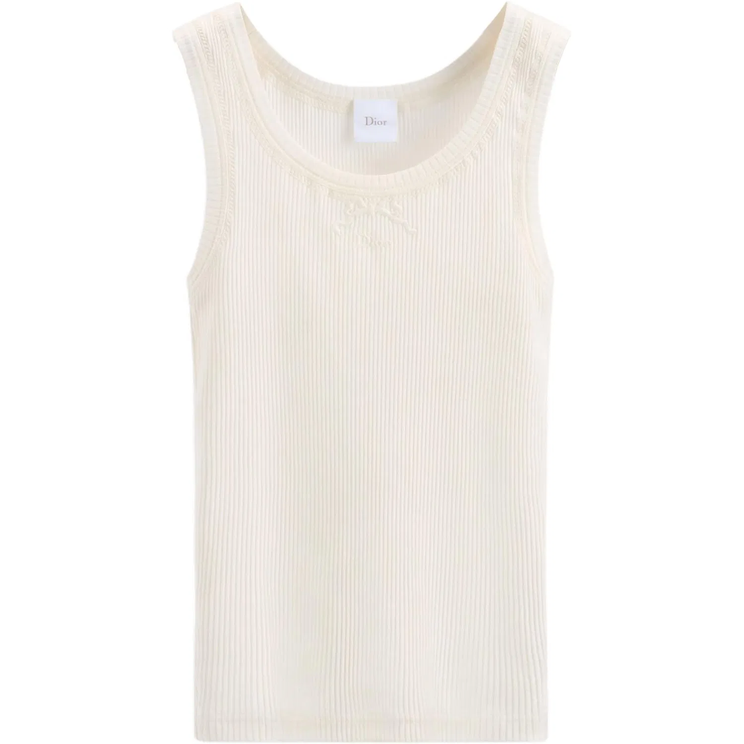 Женский топ-майка без рукавов с круглым вырезом Tank Tops, DIOR, White
